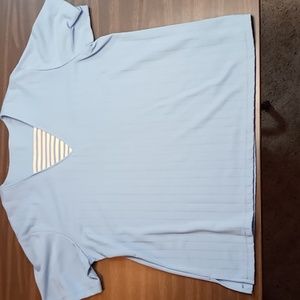 Links Blue/Yellow Short Sleeved Blouse Oversized XL